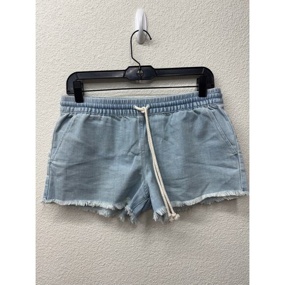 Aerie Bundle Shorts Women's Size S Drawstring Elasticated Raw Hem Chambray - Picture 1 of 6